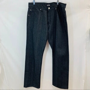 Urban Label Mens‎ Jeans  36/33 measures 36x32 Black Straight Leg Embroidery